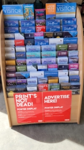 leaflet wall in a hotel